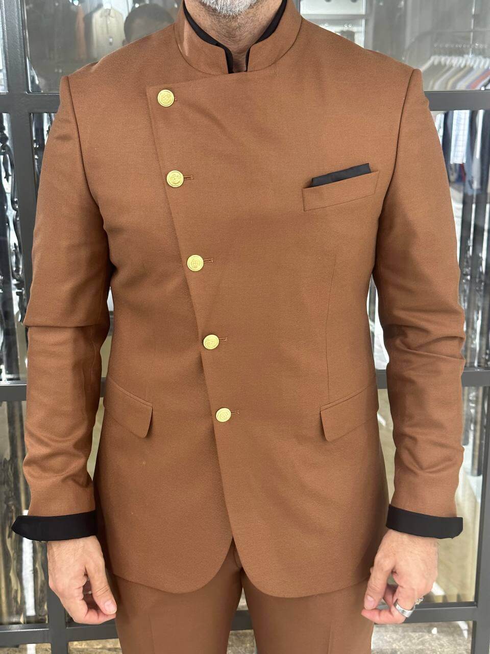Andria Mandarin Suit — Amber Slim Fit · Oliver Bradley