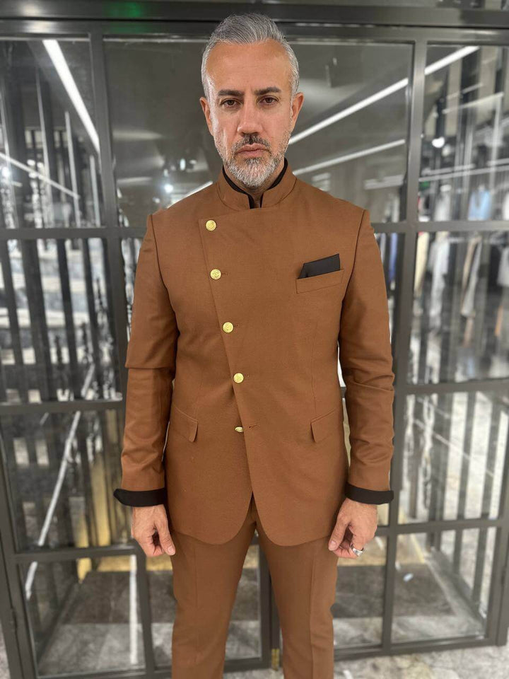 Andria Mandarin Suit — Amber Slim Fit · Oliver Bradley