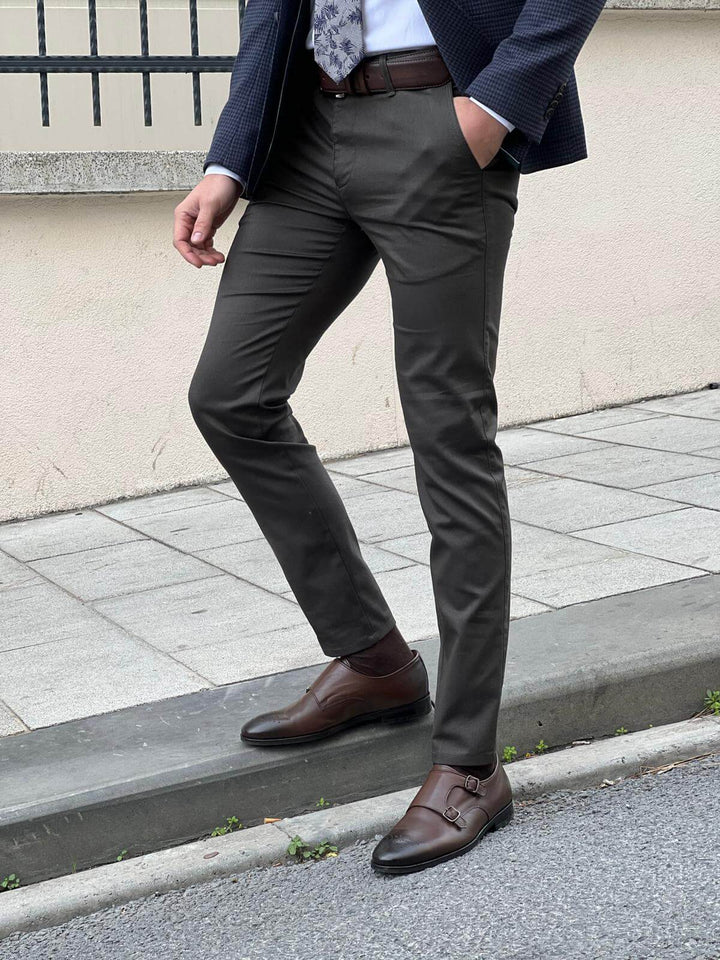 Andria Slim Fit Pants — Khaki · Oliver Bradley