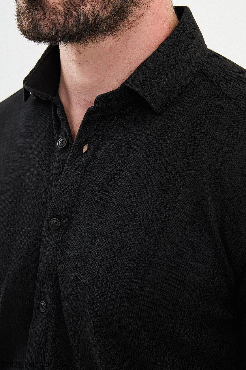 Angers Striped Shirt — Black · Oliver Bradley