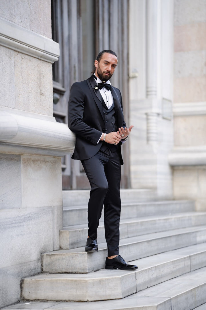 Antibes 3 Piece Tuxedo — Black Satin Collar · Oliver Bradley
