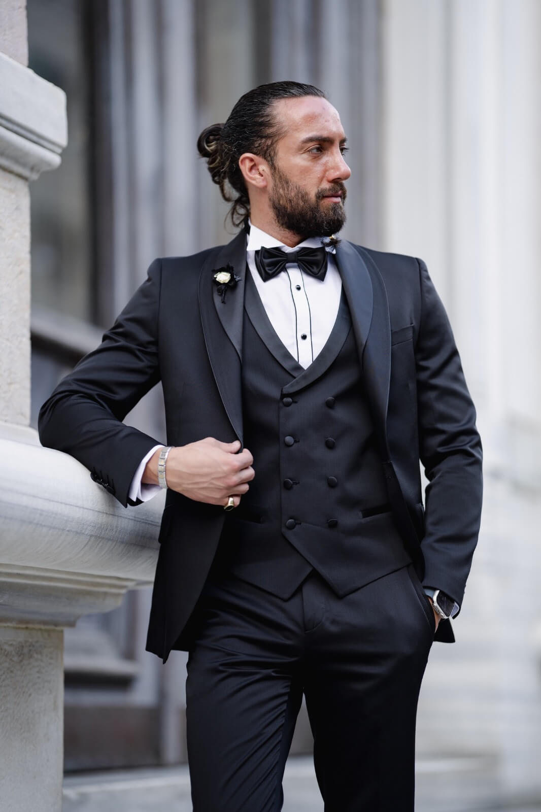 Antibes 3 Piece Tuxedo — Black Satin Collar · Oliver Bradley