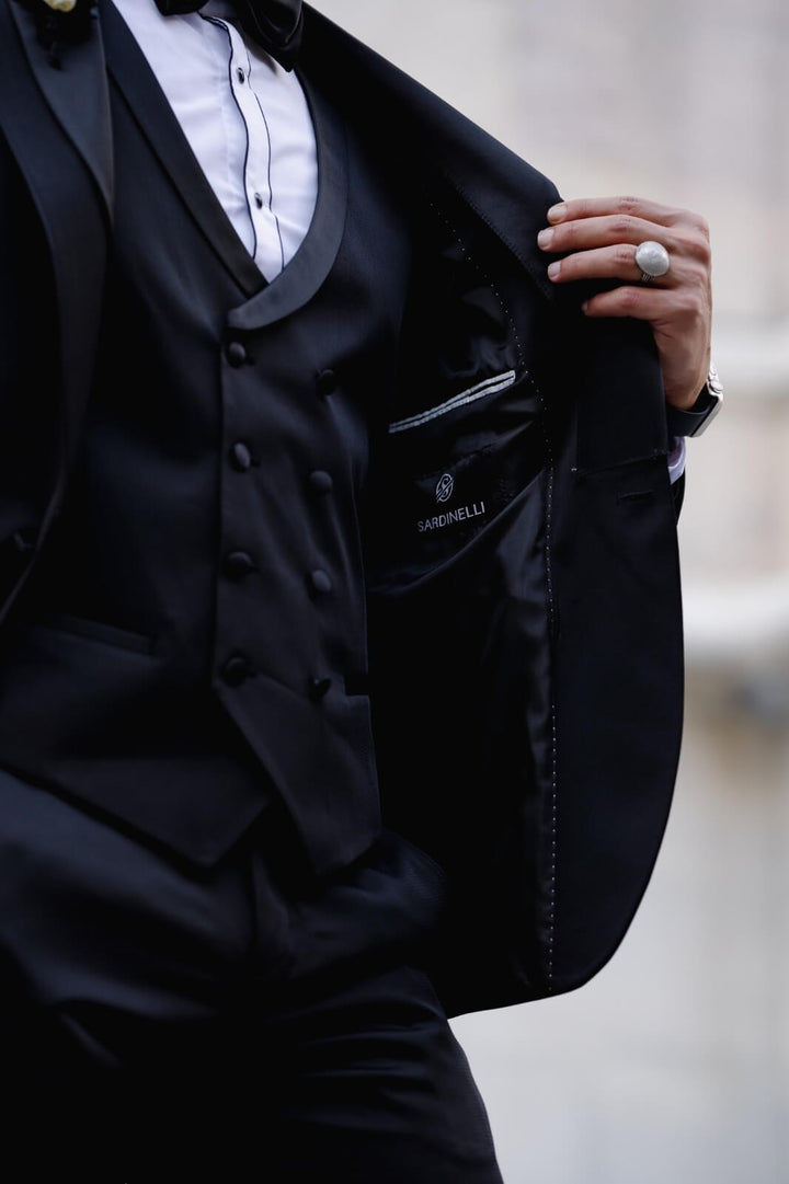 Antibes 3 Piece Tuxedo — Black Satin Collar · Oliver Bradley