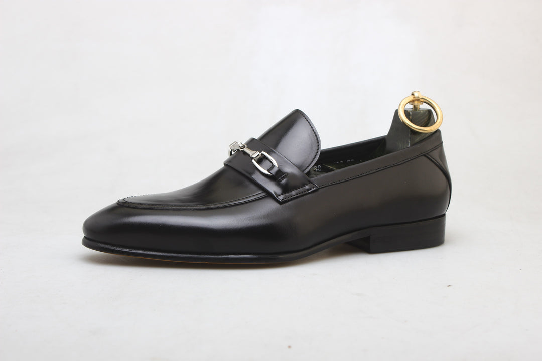 Antibes Horsebit Loafer — Black Leather · Oliver Bradley