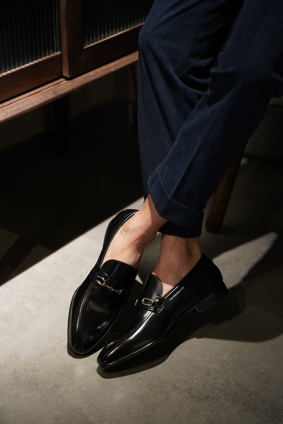 Antibes Horsebit Loafer — Black Leather · Oliver Bradley