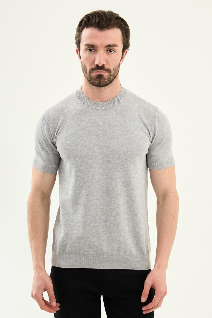 Aosta Crew Neck T-Shirt — Gray · Oliver Bradley