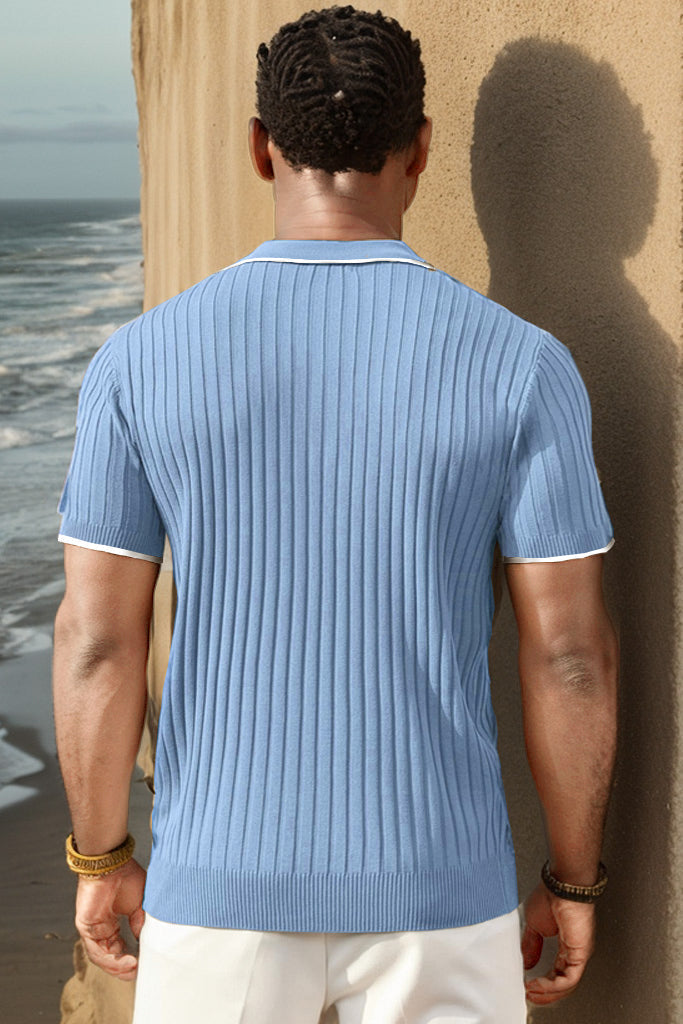 Aule Rib Knit Polo Shirt · Oliver Bradley