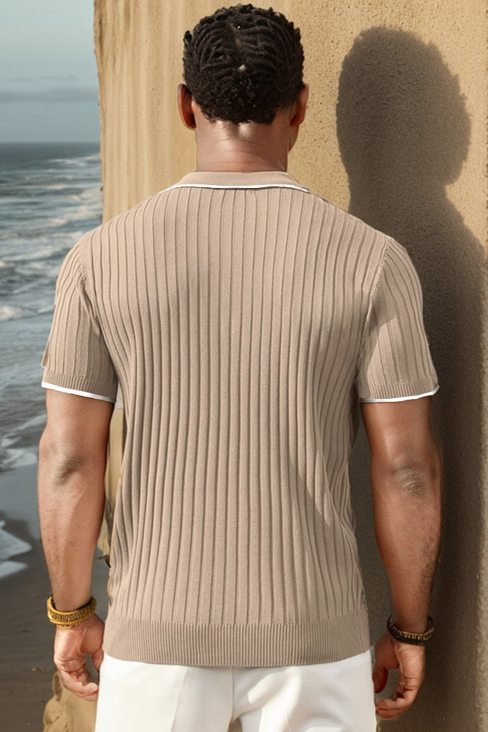 Aule Rib Knit Polo Shirt · Oliver Bradley
