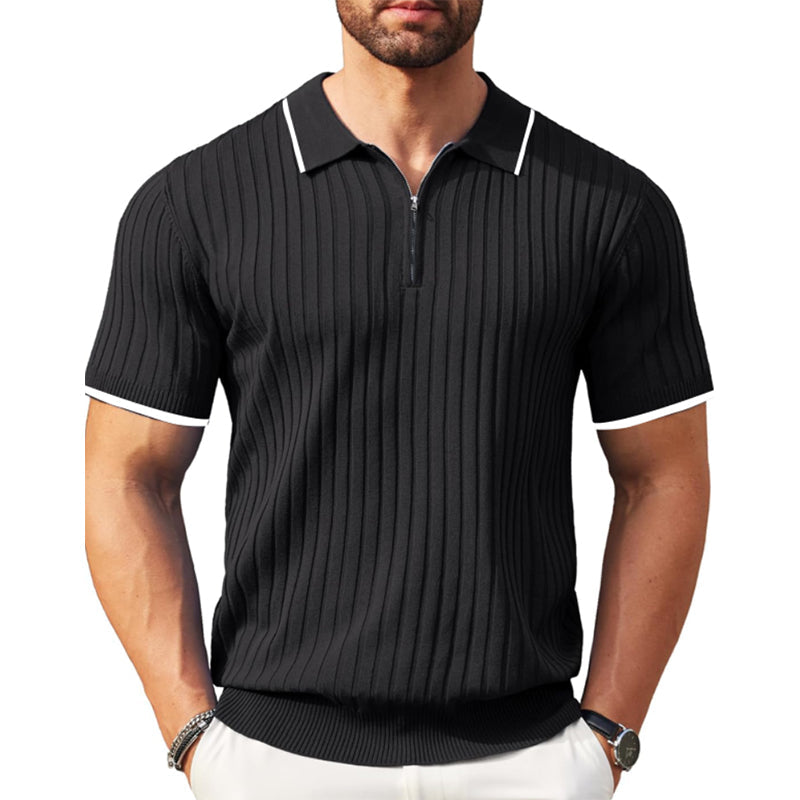 Aule Rib Knit Polo Shirt · Oliver Bradley
