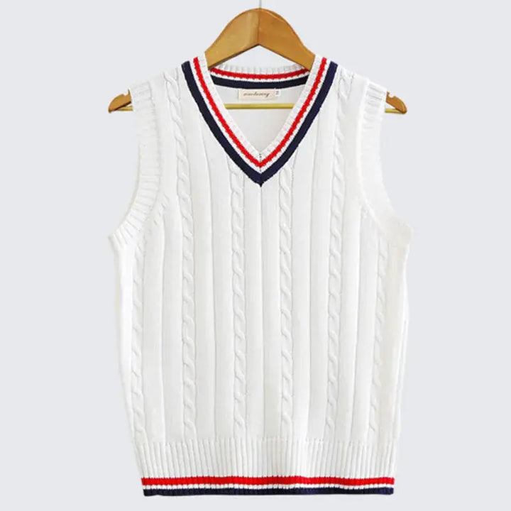 Basty | Men’s Knitted V-Neck Sleeveless Sweater Vest · Oliver Bradley