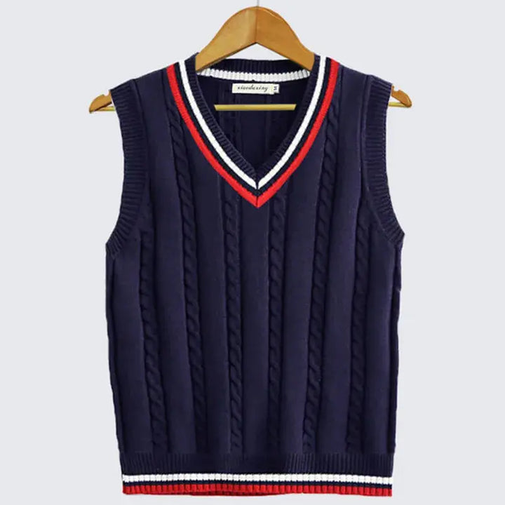 Basty | Men’s Knitted V-Neck Sleeveless Sweater Vest · Oliver Bradley