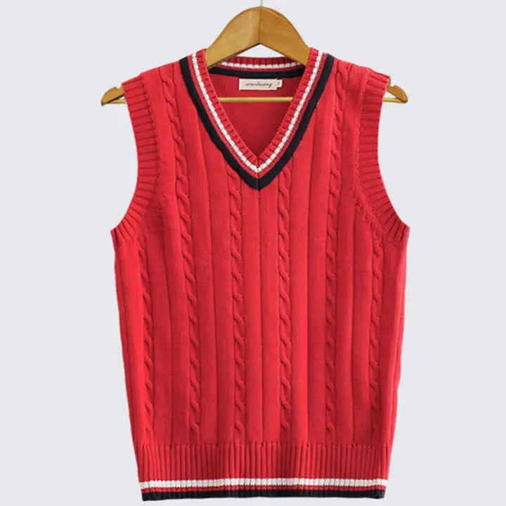Basty | Men’s Knitted V-Neck Sleeveless Sweater Vest · Oliver Bradley