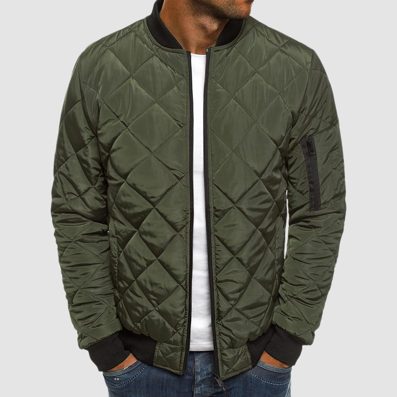 Benedict Veste Matelassée pour Homme – Légère avec motif à losanges, fermeture zippée et poches