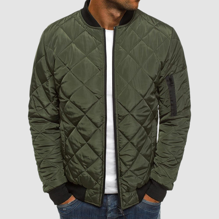 Benedict Veste Matelassée pour Homme – Légère avec motif à losanges, fermeture zippée et poches