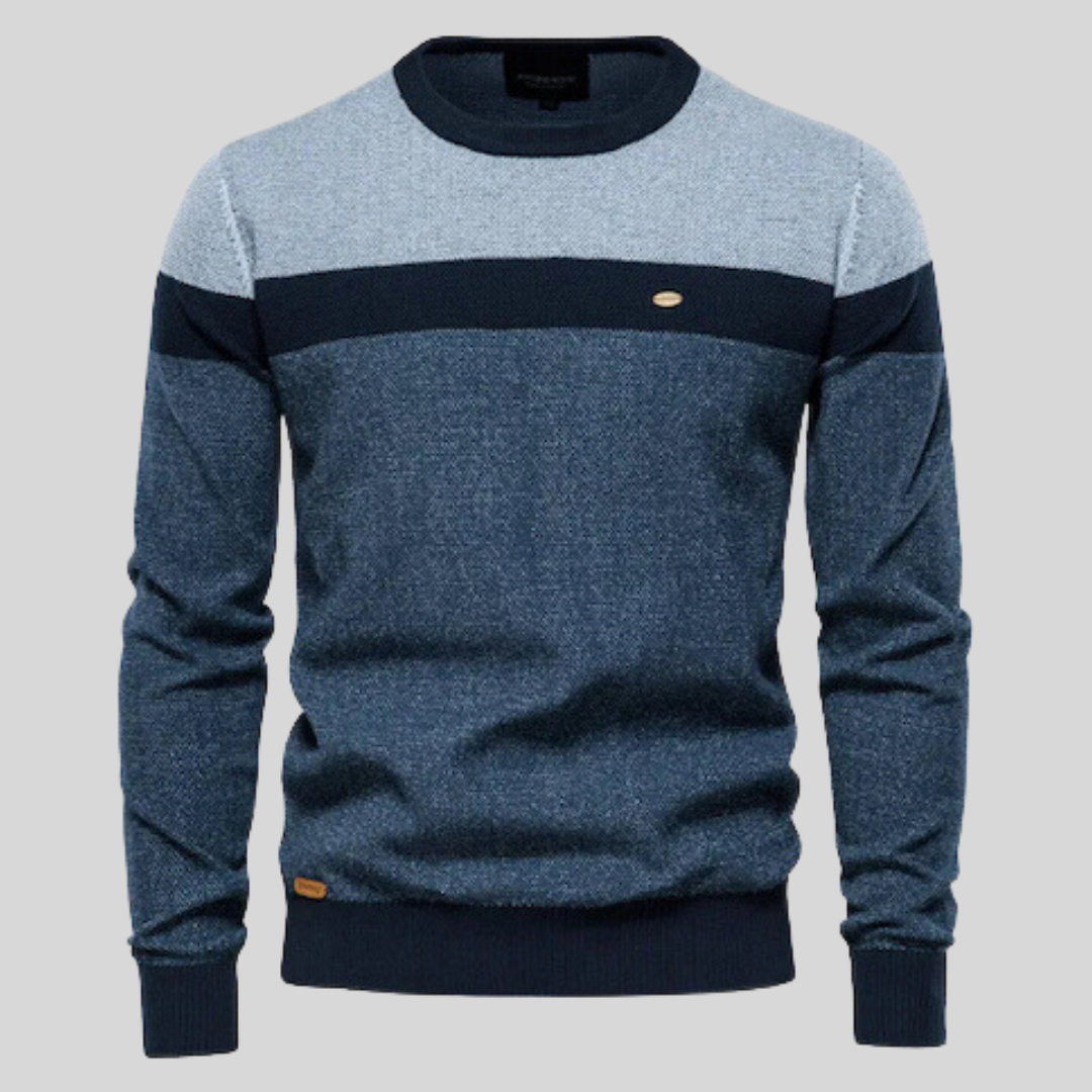 Benjamin Men’s Cotton Pullover – Classic Lightweight Knit Sweater · Oliver Bradley