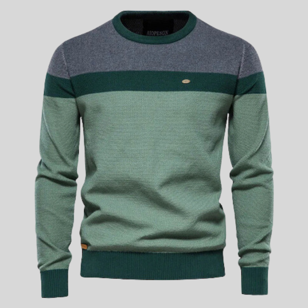 Benjamin Men’s Cotton Pullover – Classic Lightweight Knit Sweater · Oliver Bradley