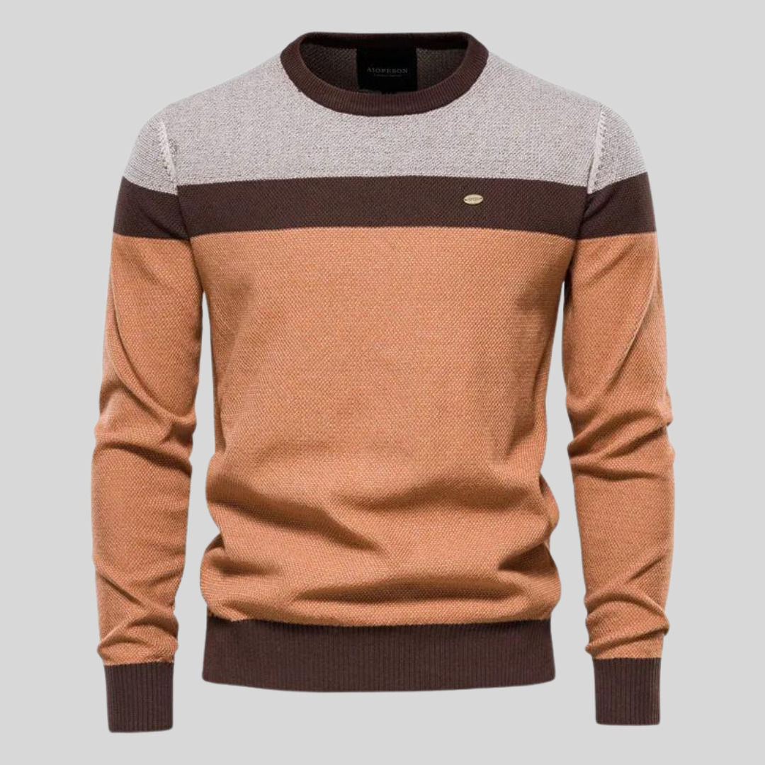 Benjamin Men’s Cotton Pullover – Classic Lightweight Knit Sweater · Oliver Bradley