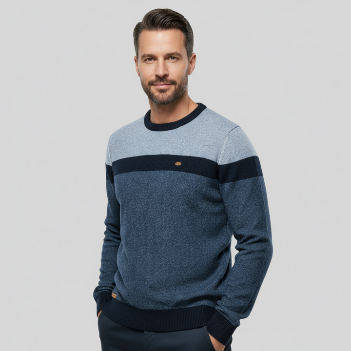Benjamin Men’s Cotton Pullover – Classic Lightweight Knit Sweater · Oliver Bradley