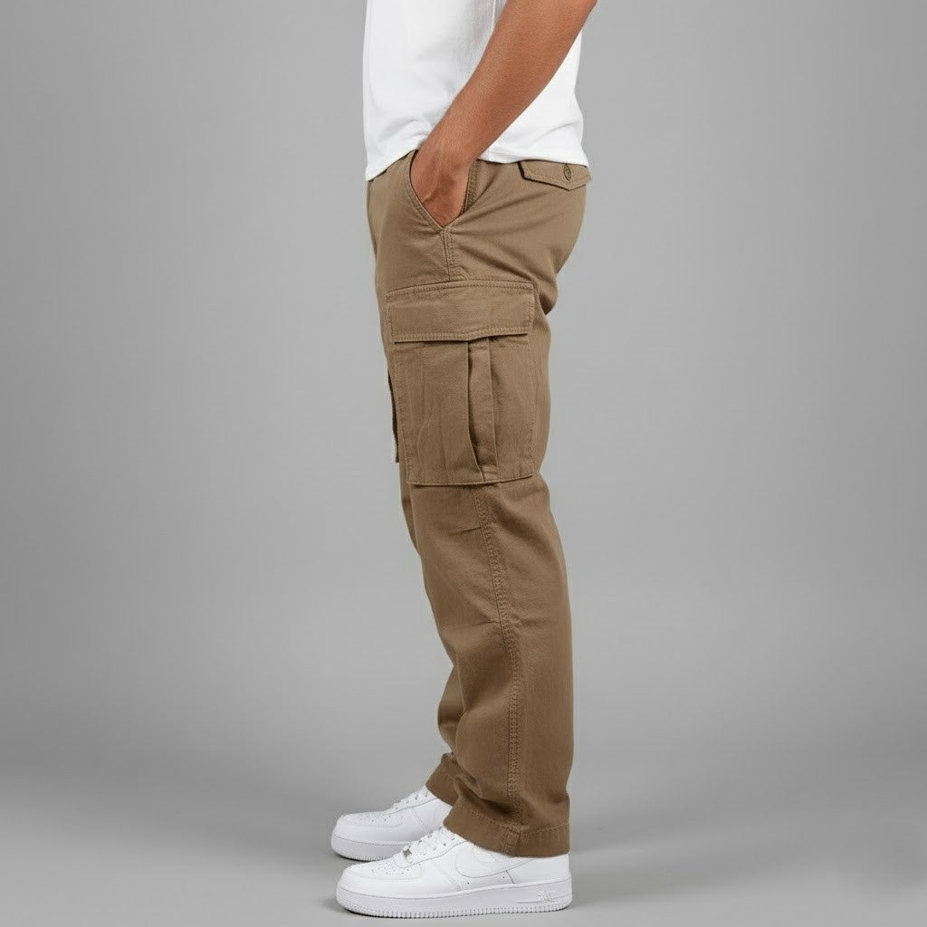 Benjamin | Men’s Relaxed Fit Cargo Pants with Side Pockets Streetwear · Oliver Bradley