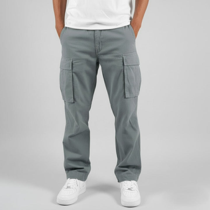Benjamin | Men’s Relaxed Fit Cargo Pants with Side Pockets Streetwear · Oliver Bradley