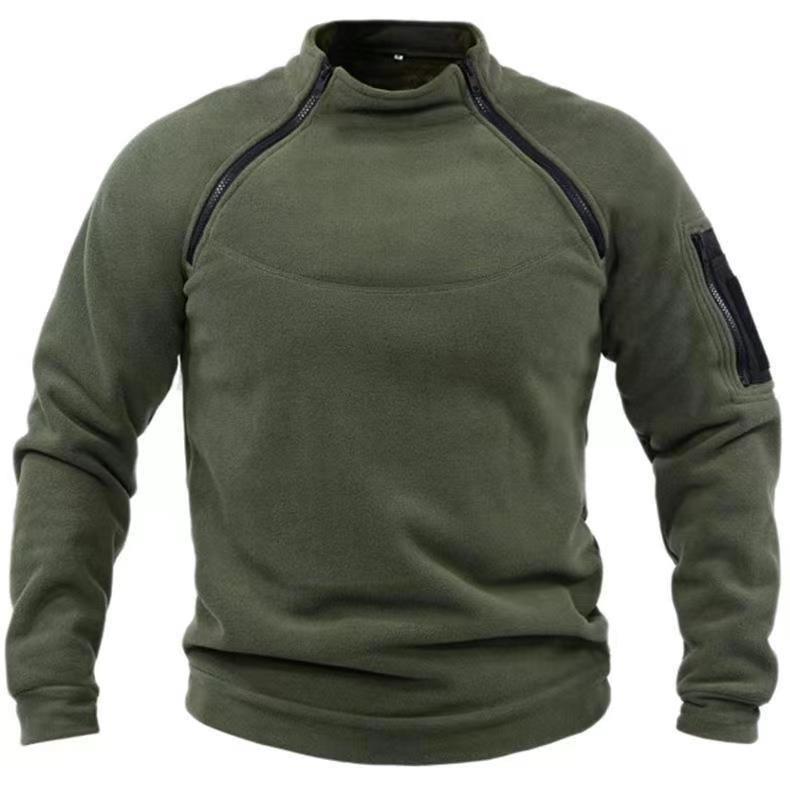 Calix Haut Col Zippé pour Homme – Manches longues avec poche sur la manche et surpiqûres structurées