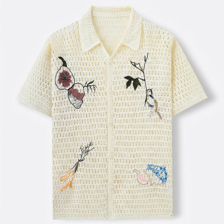 Capri Men Vintage Pattern Crochet Polo Blouse · Oliver Bradley