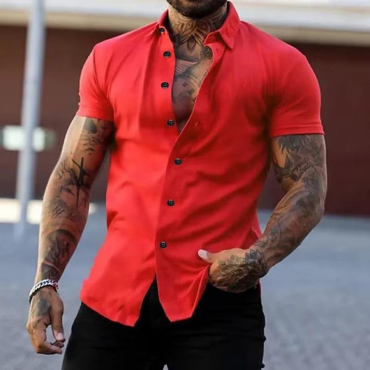 Cassian | Men's Classic Lapel Short-Sleeve Button-Down Shirt · Oliver Bradley