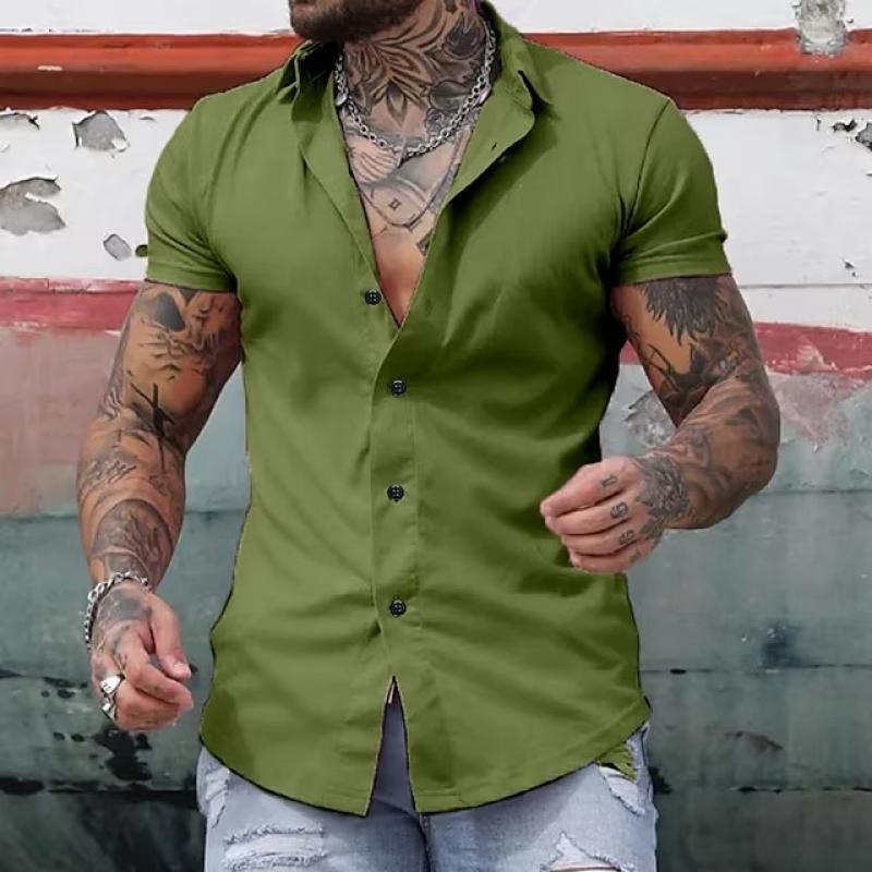 Cassian | Men's Classic Lapel Short-Sleeve Button-Down Shirt · Oliver Bradley