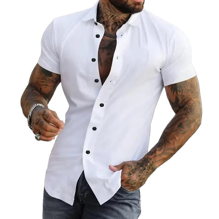 Cassian | Men's Classic Lapel Short-Sleeve Button-Down Shirt · Oliver Bradley