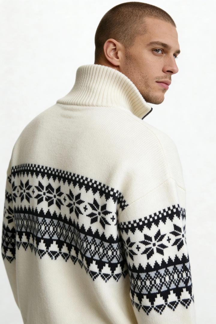 Ceilo Men Quarter-Zip Sweater - Ivory · Oliver Bradley