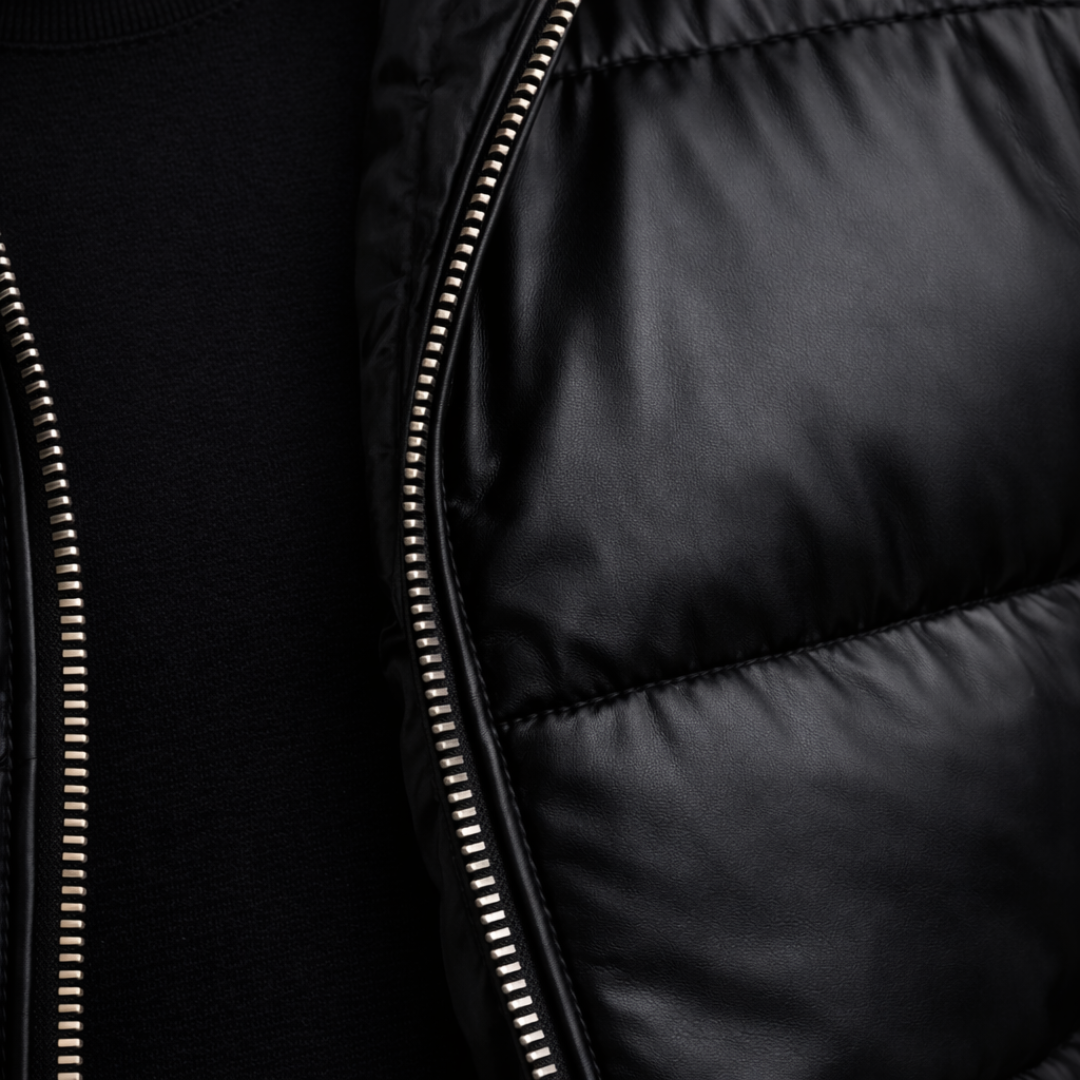 Christian Glossy Black Puffer Jacket Fur Collar | Men’s Insulated Winter Jacket · Oliver Bradley
