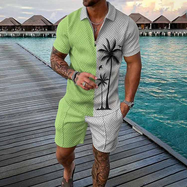 Coconut Tree Polo Shirt And Shorts Co-Ord · Oliver Bradley