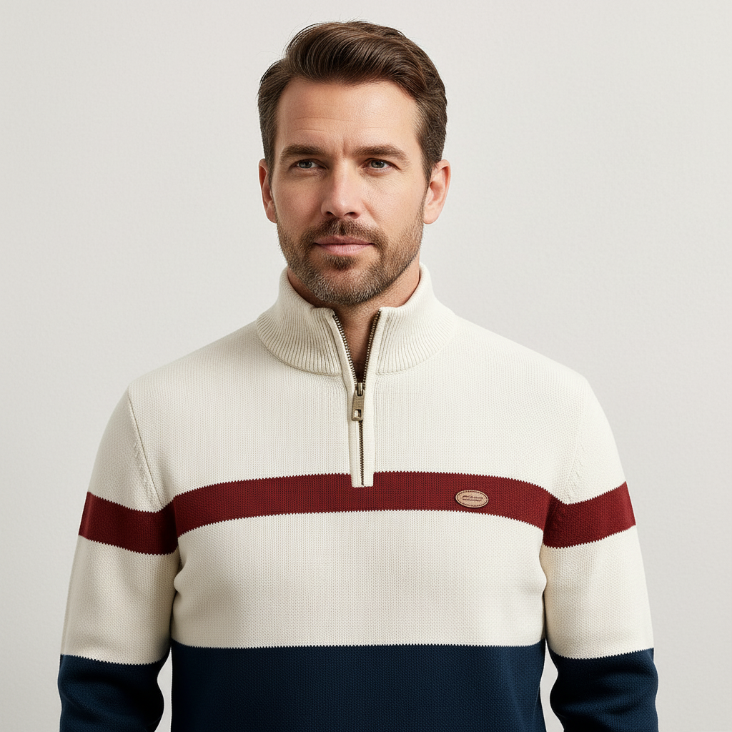 Colton Men’s Quarter-Zip Pullover – Soft Knit Mid-Layer · Oliver Bradley