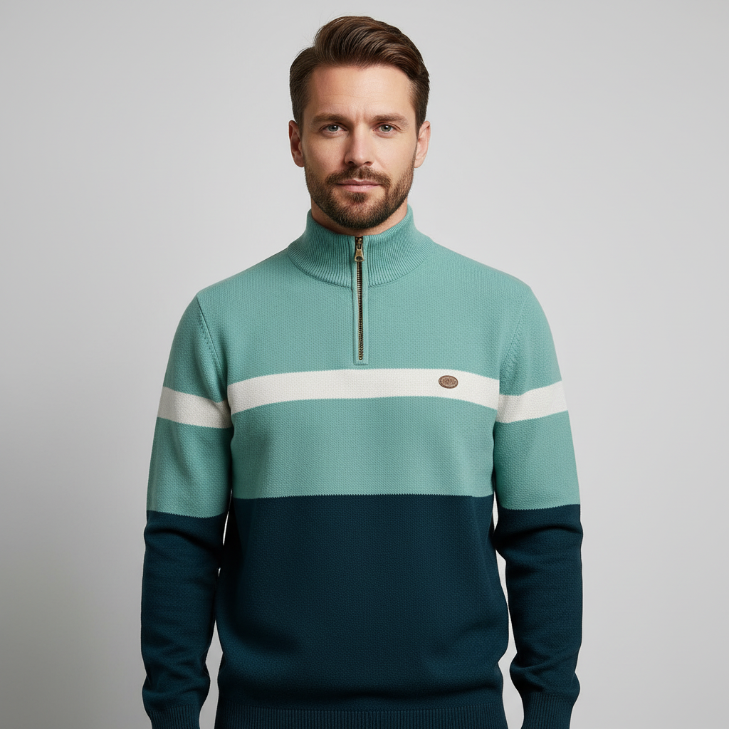 Colton Men’s Quarter-Zip Pullover – Soft Knit Mid-Layer · Oliver Bradley