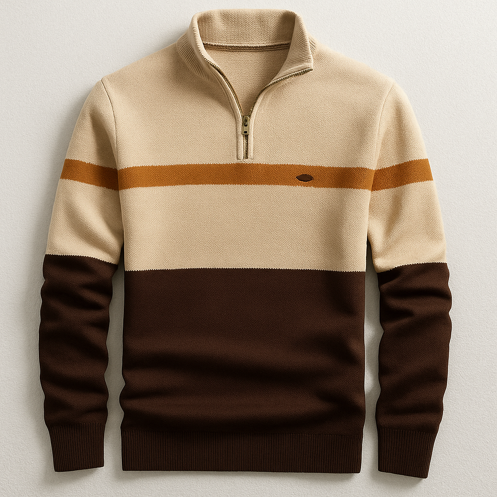 Colton Men’s Quarter-Zip Pullover – Soft Knit Mid-Layer · Oliver Bradley