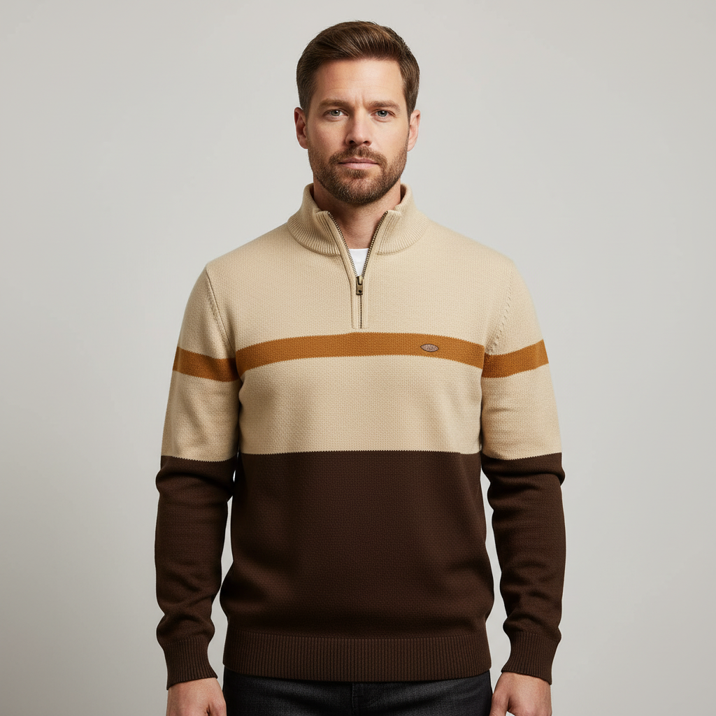 Colton Men’s Quarter-Zip Pullover – Soft Knit Mid-Layer · Oliver Bradley