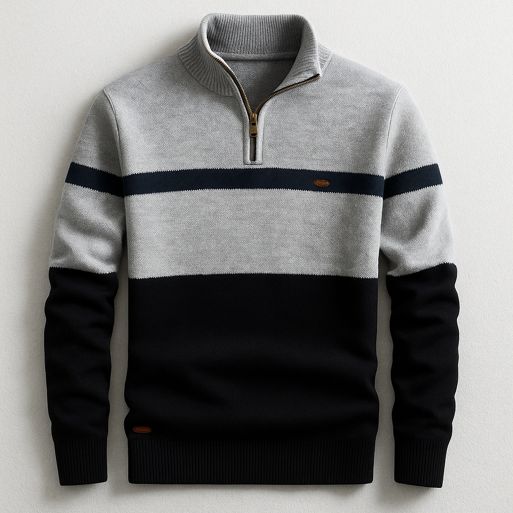 Colton Men’s Quarter-Zip Pullover – Soft Knit Mid-Layer · Oliver Bradley