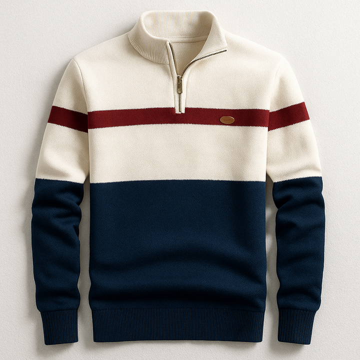 Colton Men’s Quarter-Zip Pullover – Soft Knit Mid-Layer · Oliver Bradley