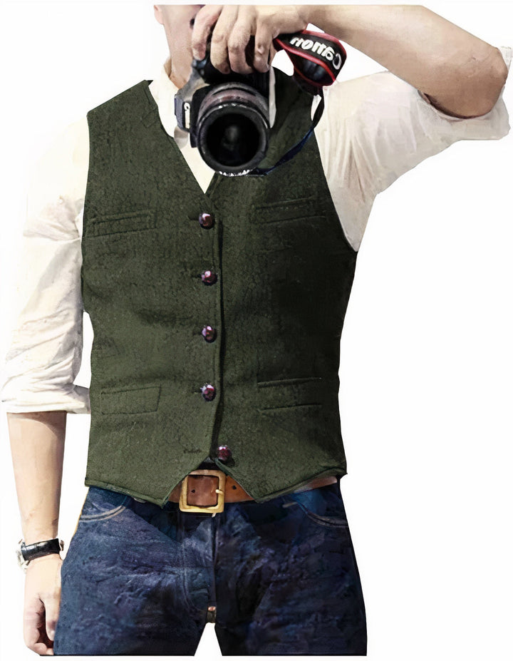 Daan | Stijlvol heren gilet met knopen · Oliver Bradley