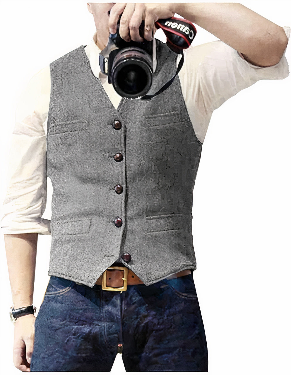 Daan | Stijlvol heren gilet met knopen · Oliver Bradley
