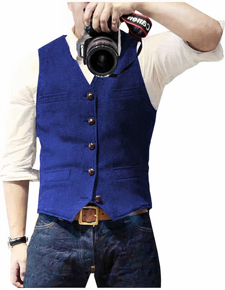 Daan | Stijlvol heren gilet met knopen · Oliver Bradley