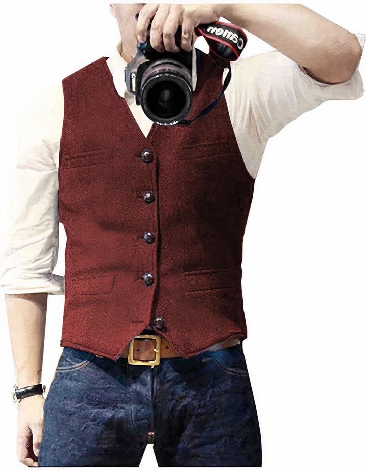 Daan | Stijlvol heren gilet met knopen · Oliver Bradley