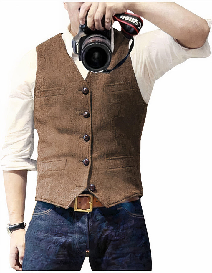 Daan | Stijlvol heren gilet met knopen · Oliver Bradley