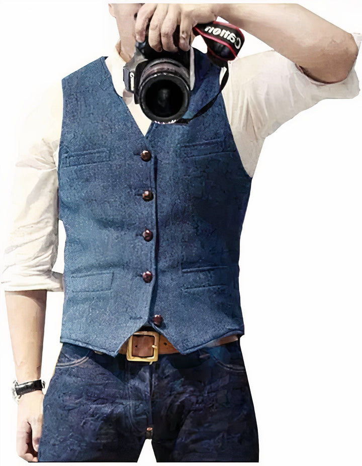 Daan | Stijlvol heren gilet met knopen · Oliver Bradley
