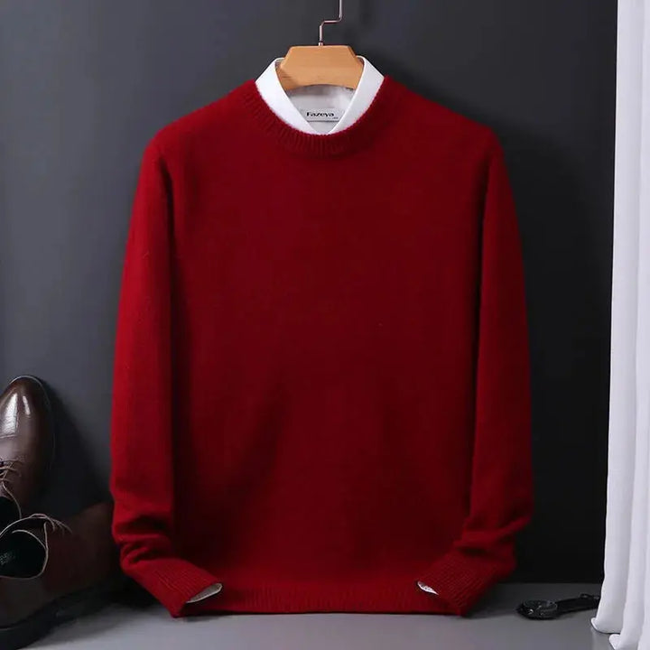 Daniel Pull Homme Col Rond – Bleu Ciel, Confort Doux & Élégant en Cachemire Laine Mélangée