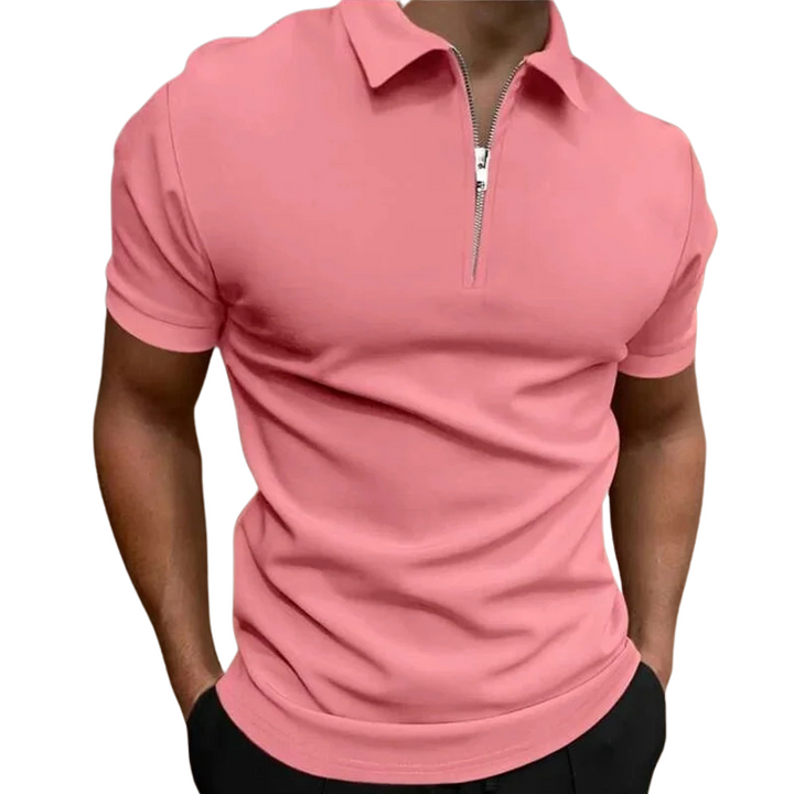 Dario Slim-Fit Knit Polo with Contemporary Mid-Zip Design · Oliver Bradley