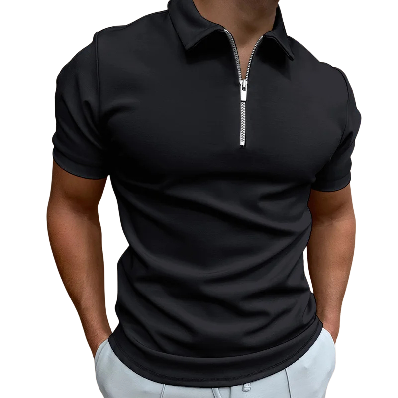 Dario Slim-Fit Knit Polo with Contemporary Mid-Zip Design · Oliver Bradley