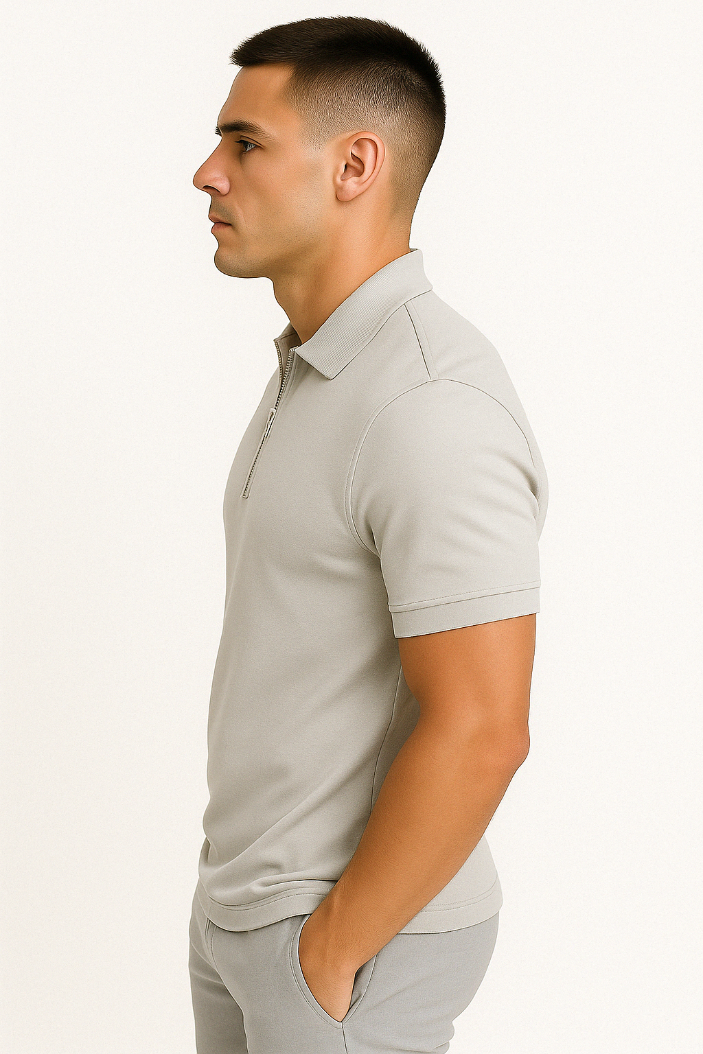 Dario Slim-Fit Knit Polo with Contemporary Mid-Zip Design · Oliver Bradley