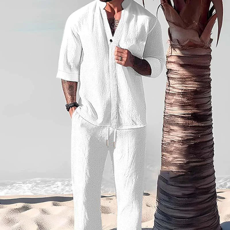 Dorian | Men's Breathable Cotton-Linen Lounge Set · Oliver Bradley