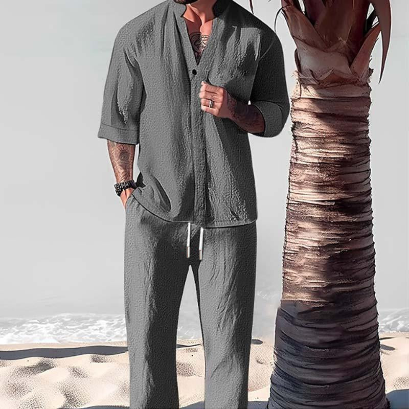 Dorian | Men's Breathable Cotton-Linen Lounge Set · Oliver Bradley